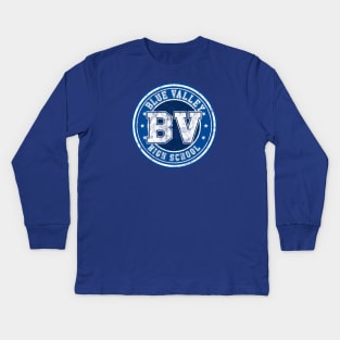 Blue Valley High School (Worn) Kids Long Sleeve T-Shirt